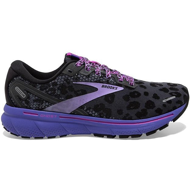 Women's Brooks Ghost 14, Ebony/Black/Purple, 11 B Medium