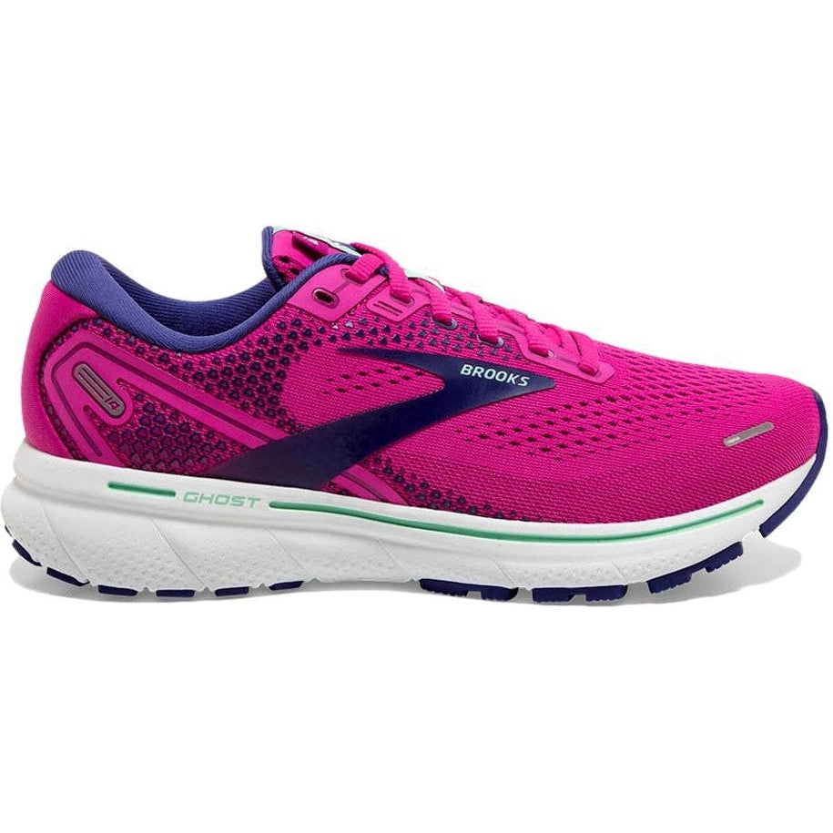 Women's Brooks Ghost 14, Fuschia/Yucca/Navy, 9 B Medium