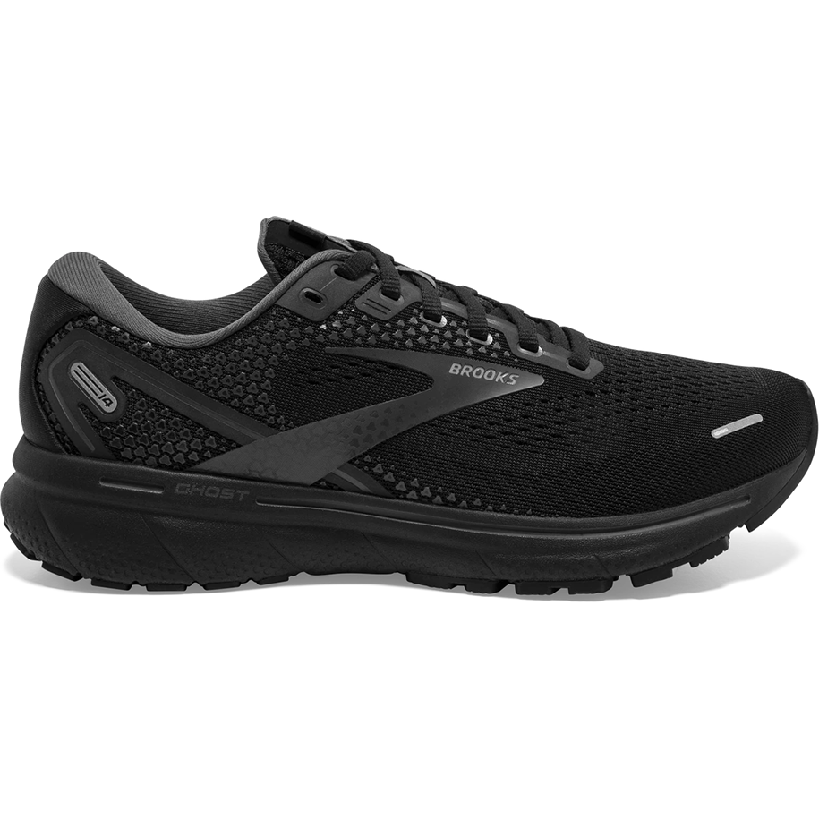 Women's Brooks Ghost 14, Black/Black/Ebony, 8.5 B Medium