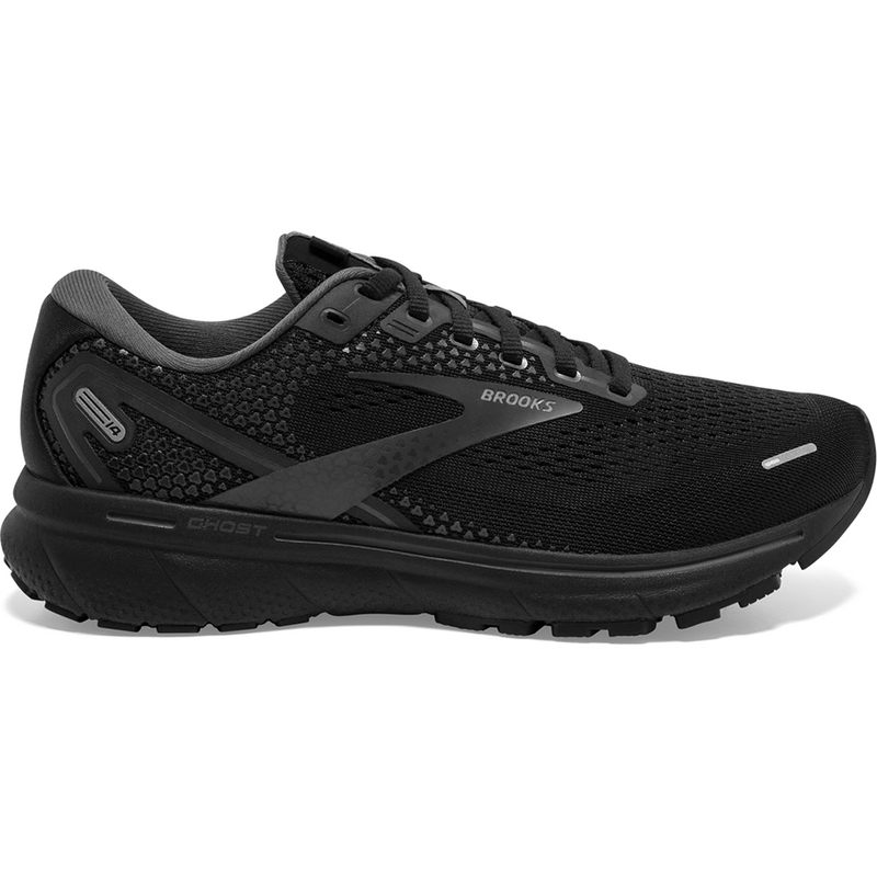 Women's Brooks Ghost 14, Black/Black/Ebony, 11.5 2A Narrow