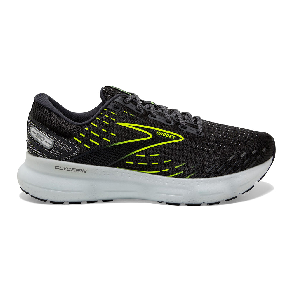 Women's Brooks Glycerin 20, Ebony/White/Nightlife, 7.5 B Medium