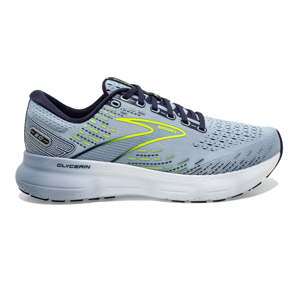 Women's Brooks Glycerin 20, Light Blue/Peacoat/Nightlife, 10 B Medium
