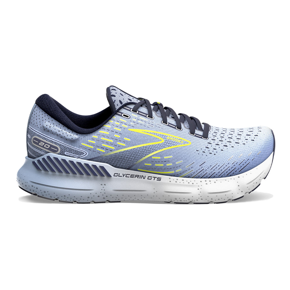 Women's Brooks Glycerin GTS 20, Light Blue/Peacoat/Nightlife, 7.5 B Medium