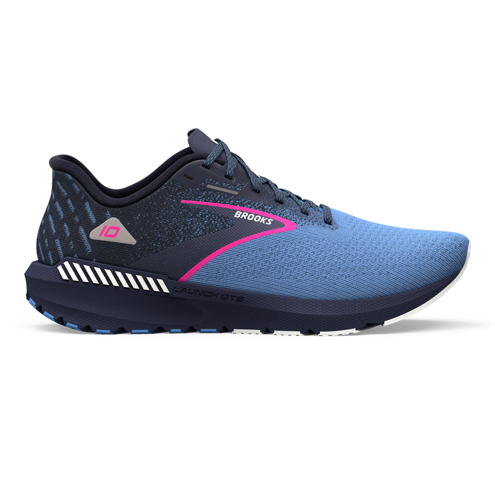 Women's Brooks Launch GTS 10, Peacoat/Marina Blue/Pink Glo, 8 B Medium