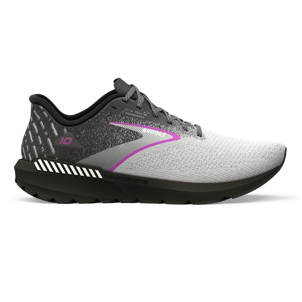 Women's Brooks Launch GTS 10, Black/White/Violet, 10 D Wide