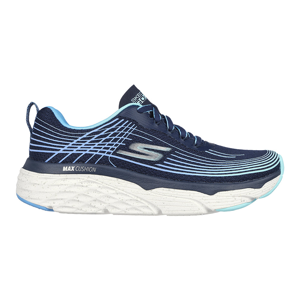 Women's Skechers Max Cushioning Elite-Galaxy Burst, Navy/Blue, 8 B Medium